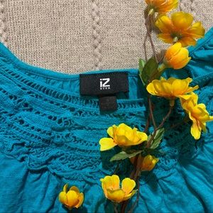 Flowy Turquoise Laced Top